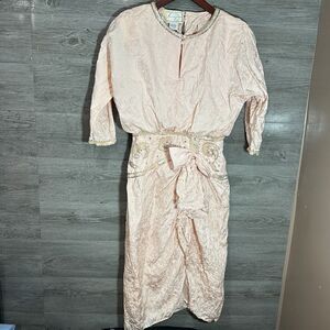 Spenser Jeremy Pink Floral Embroidered Sequin Beaded Knee Length Dress Size 10